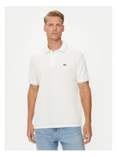 Lacoste Тениска с яка и копчета PH5981 Бял Regular Fit