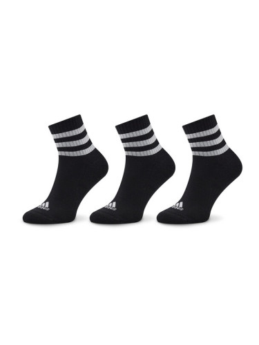 adidas Къси чорапи 3-Stripes Cushioned Sportswear Mid-Cut Socks 3 Pairs IC1317 Черен