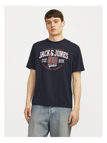 Jack&Jones Тишърт Logo 12254862 Тъмносин Standard Fit