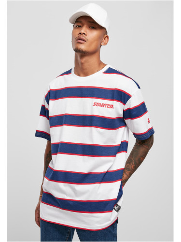 Starter Logo Striped Tee White/Blue