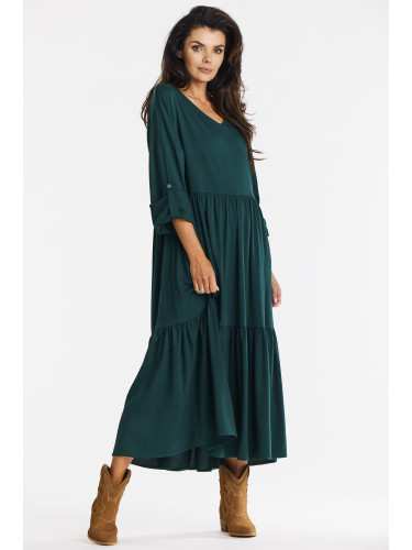 Awama Woman's Dress A669 Bottle Green