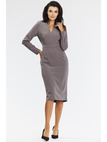 Awama Woman's Dress A667 Brown