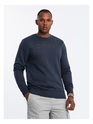 Ombre Classic men's sweatshirt with inscription - navy blue