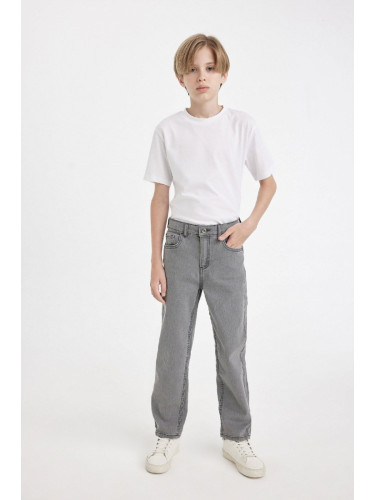 DEFACTO Boy Straight Fit Straight Leg Pocket Gray Jean Trousers