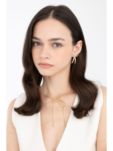 DEFACTO Women's Bow Gold Necklace