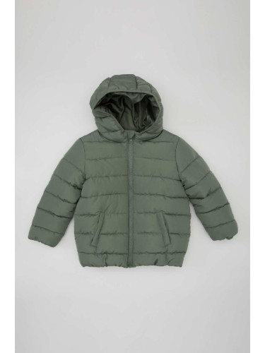 DEFACTO Baby Boy Water Repellent Hooded Zippered Pocket Puffer Jacket