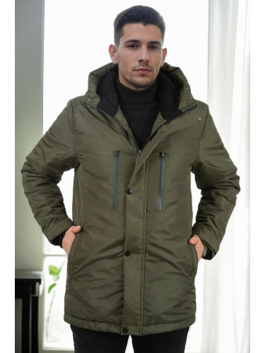 95968 Dewberry Hooded Coat Parka with Fleece Inside-Khaki