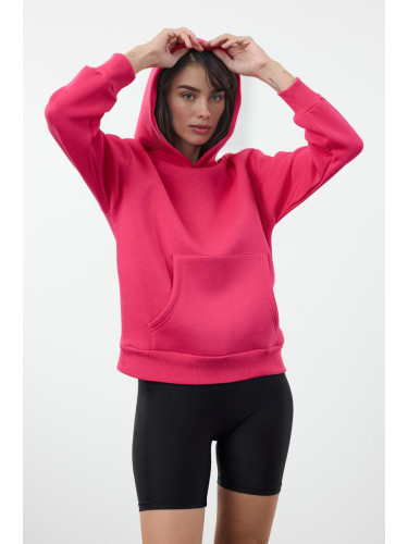 Trendyol Fuchsia Fuchsia Hooded Regular/Normal Pattern Knitted Sweatshirt