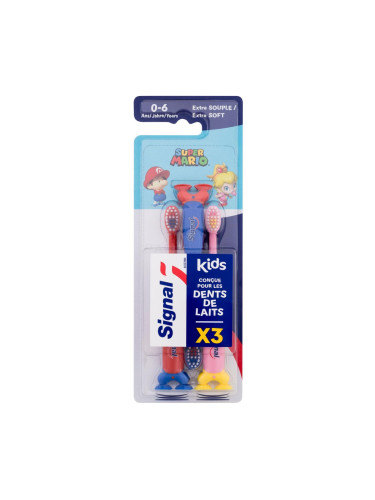 Signal Kids Super Mario Extra Soft Toothbrush Четка за зъби за деца Комплект