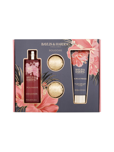 Baylis & Harding Boudoire Tropical Paradise Подаръчен комплект Душ крем 300 ml + лосион за тяло 200 ml + бомба за баня 2 x 75 g