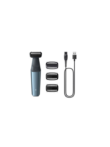 Philips Водоустойчив тример за слабини и цяло тяло; Bodygroom Series 3000; син