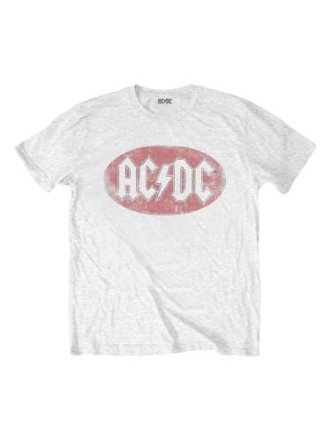 AC/DC Риза Oval Logo Vintage Unisex White 2XL