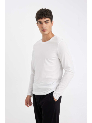 DEFACTO Slim Fit Crew Neck Long Sleeve Pajama Top