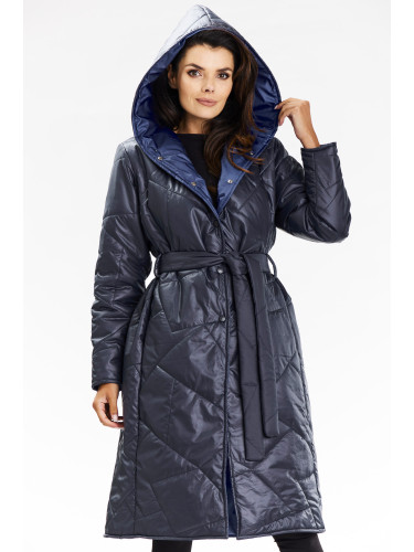 Awama Woman's Coat A686 Navy Blue