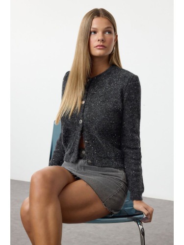 Trendyol Anthracite Soft Texture Knitted Cardigan