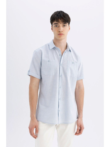 DEFACTO Slim Fit Poplin Short Sleeve Shirt