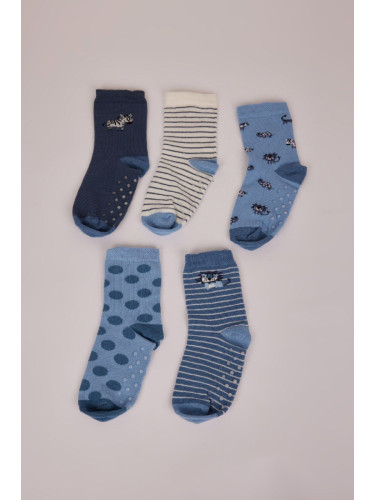 DEFACTO Baby Boy Non-Slip Sole 5-Pack Cotton Long Socks