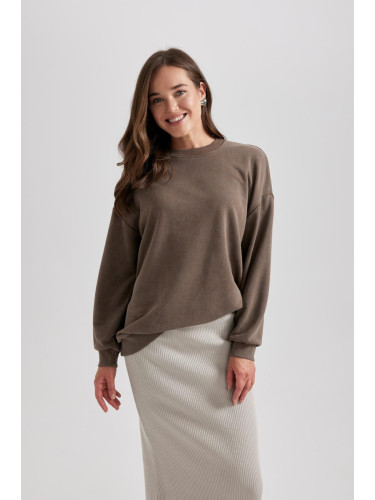 DEFACTO Regular Fit Crew Neck Sweatshirt Tunic