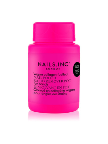 Nails Inc. Vegan Nail Polish Rapid Remover Pot лакочистител без ацетон s vůní kokosu 50 мл.