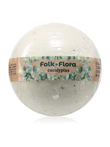 Folk & Flora Eucalyptus бомбичка за вана с успокояващ ефект 130 гр.