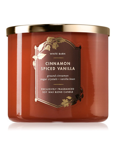 Bath & Body Works Cinnamon Spiced Vanilla ароматна свещ 411 гр.