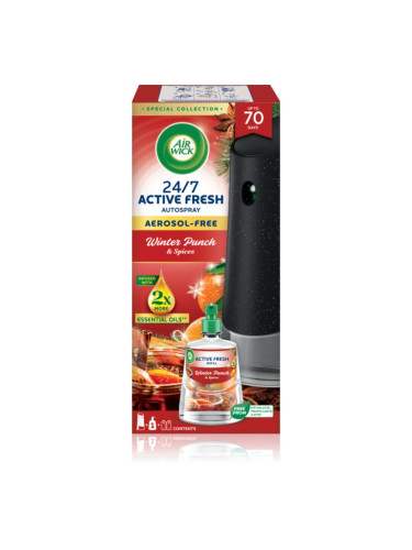 Air Wick Active Fresh Winter Punch & Spices автоматичен освежител за въздух с пълнител 228 мл.