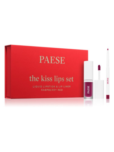 Paese The Kiss Lips Set Raspberry Red подаръчен комплект 05 Raspberry Red цвят