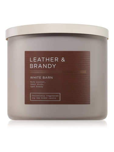 Bath & Body Works Leather & Brandy ароматна свещ 411 гр.