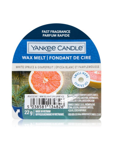 Yankee Candle White Spruce & Grapefruit восък за арома-лампа 22 гр.