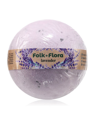 Folk & Flora Lavender бомбичка за вана с успокояващ ефект 130 гр.