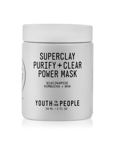 Youth To The People Superclay Purify + Clear Power Mask почистваща маска за лице 59 мл.