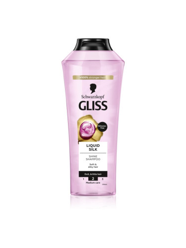 Schwarzkopf Gliss Liquid Silk регенериращ шампоан за подсилване и блясък на косата 400 мл.