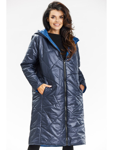 Awama Woman's Coat A685 Navy Blue