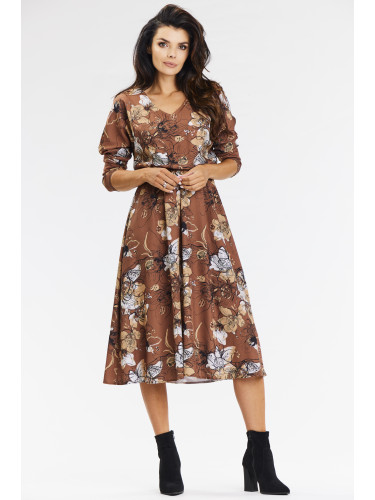 Awama Woman's Dress A666 Brown