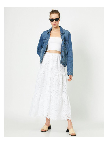 Дамска пола с копчета от Котон