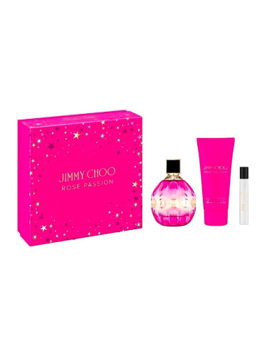 Jimmy Choo Rose Passion Дамски комплект EDP Парфюм 100 ml Балсам за тяло 100 ml EDP Дамски парфюм 7.5 ml /2023