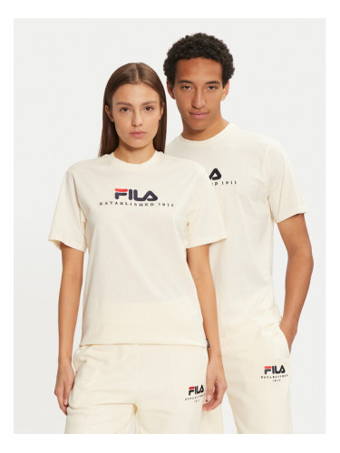 Fila Тишърт Unisex Bedburg FAU0147 Екрю Regular Fit