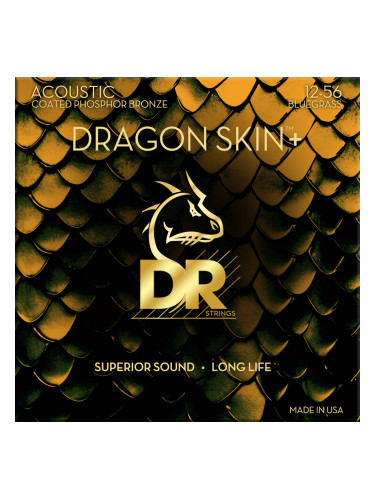 DR Strings Dragon Skin+ Coated Phosphor Bronze Bluegrass 12-56 Струни за акустична китара