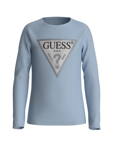 Детска блуза в син цвят с лого Guess