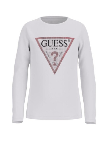 Детска блуза в бял цвят с лого Guess