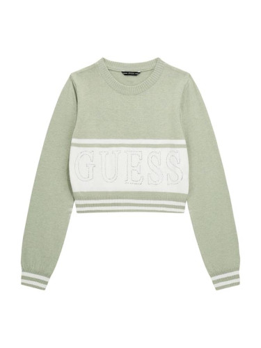 Детски пуловер в зелен цвят с камъни Guess