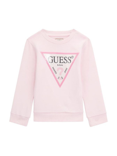 Детска блуза с пайети в розов цвят Guess