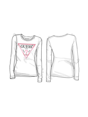 Детска блуза с дълъг ръкав и лого Guess