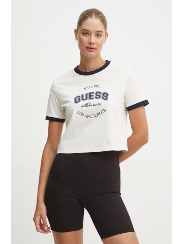 Памучна тениска Guess RAQUELLE в бежово V4BI08 K8FQ4