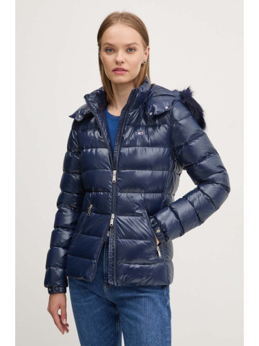 Пухено яке Tommy Jeans в тъмносиньо зимен модел DW0DW19926