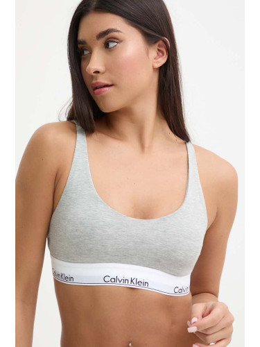 Сутиен Calvin Klein Underwear в сиво с изчистен дизайн 000QF7586E