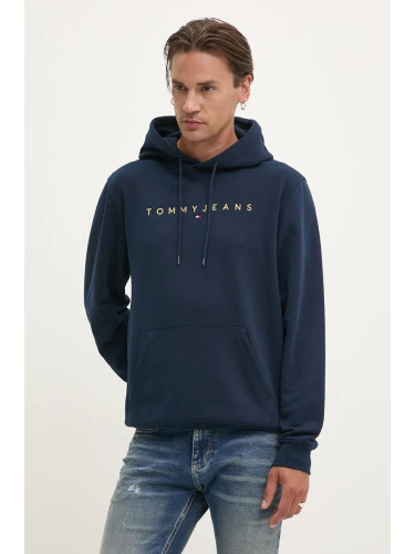 Суичър Tommy Jeans в тъмносиньо с качулка с апликация DM0DM20503