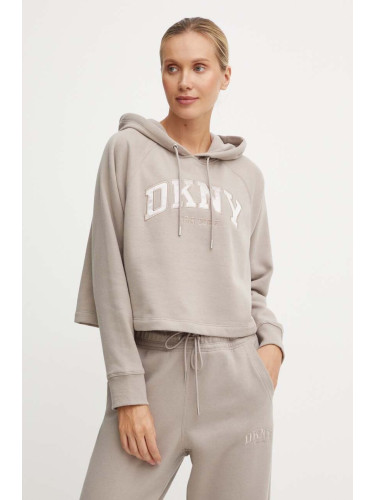 Суичър Dkny в кафяво с изчистен дизайн DP4T9811