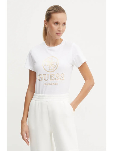 Памучна тениска Guess STACIE в бяло V4BI00 I3Z14