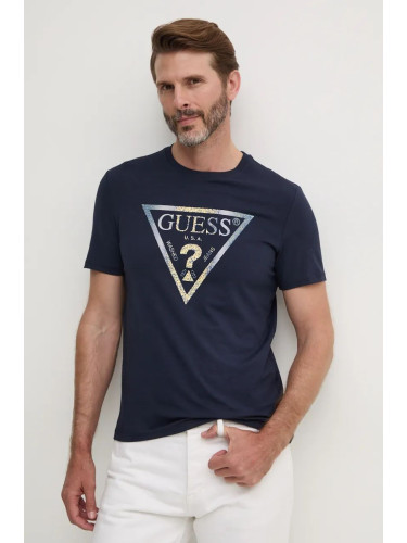 Тениска Guess в тъмносиньо с принт M4BI35.J1314